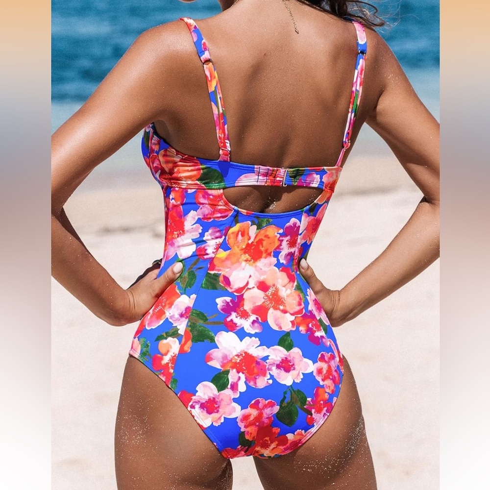 One Piece Swimsuit Tummy Control View 2